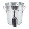 Ice Bucket Round with Ice Shovel Galvanized Sheet Plastic Beer Chiller Bin for Bar Home
