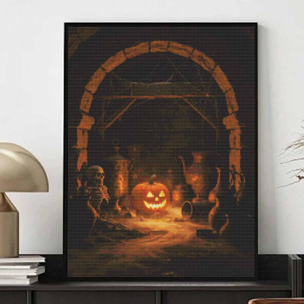 Halloween diamond painting kit glowing pumpkin archway handmade diy painting home decoration painting