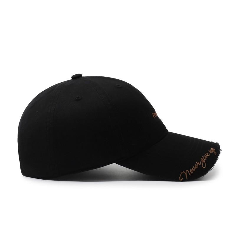 Pure cotton brim with letter embroidery holes baseball cap fashionable versatile face small cap men and women