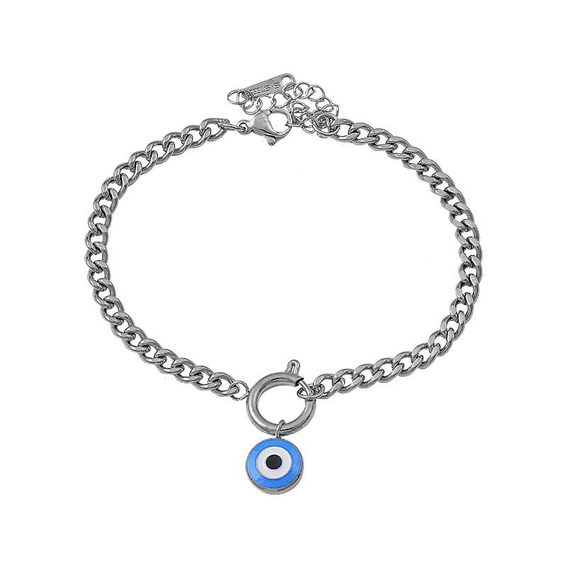 Браслет из титана и титановой стали с капающим процессом, голубые глаза, не выцветают, цветные украшения