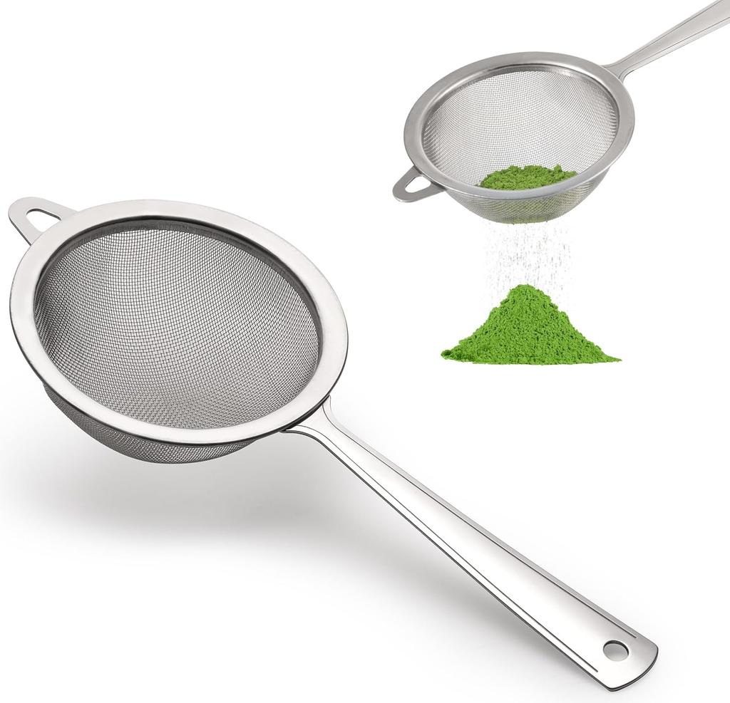 Stainless Steel Small Flour Sifter/Icing Sugar Shaker with Small Handle, Silver
