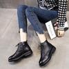 2025 осень и зима новая кожа молния ретро колледж стиль ботинки Мартина шнуровка низкий голенище повседневная мода короткие ботинки женские