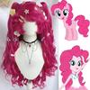 Аниме Пинки Пай Косплей Персонификация Мой Кос Милый Прекрасный Розовый Парик Волнистые Кудри Вечеринка Синтетические Волосы