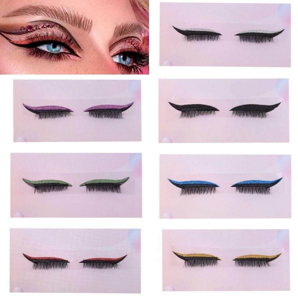 2 пары наклеек для макияжа глаз, подводка для глаз и ресниц, самоклеящиеся наклейки для теней для век, вечеринка, праздник