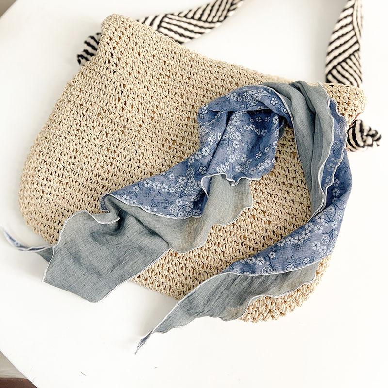 Double Layer Triangle Scarf Women Cotton Linen Scarves Solid Color Scarf Small Shawl Korean Version Shawl All-match Decorative