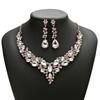 Комплект украшений из хрустальных страз, элегантное ожерелье, серьги, свадебные ожерелья, серьги, вечеринка