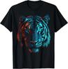 Tiger In Red and Blue - Animal Art Tiger T-Shirt