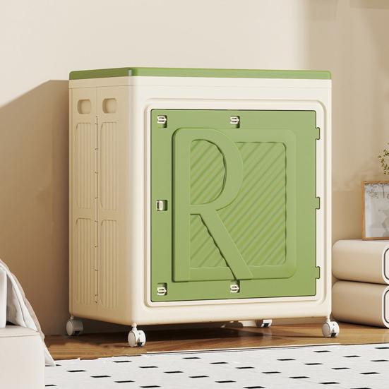 Контейнер для хранения одежды с крышкой и колесами, большой вместимости, с двойными дверцами, складной, для белья, одежды, простыней, одеял, закусок, игрушек, органайзер для шкафа