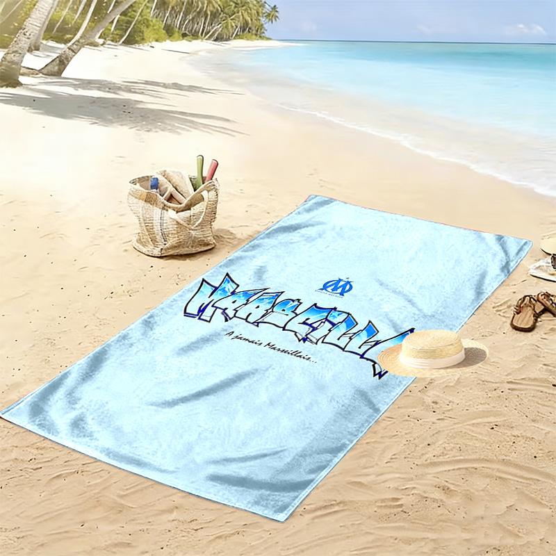 Olympique de Marseille Print Beach Towel, Large Soft Quick Dry Towel for Beach Camping Swimming