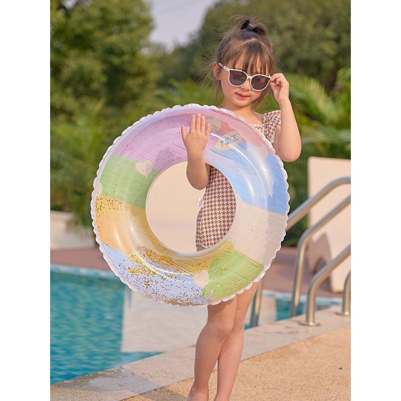 New Shiny Fashion Oil Painting Swim Ring For Kids And Adults Wholesale Water Sports Equipment
