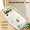 Turtle Tank Acrylic Terrarium Tank with Basking Platform Plants Full View Visually Reptile Habitat for Turtles Crabs Crayfish
