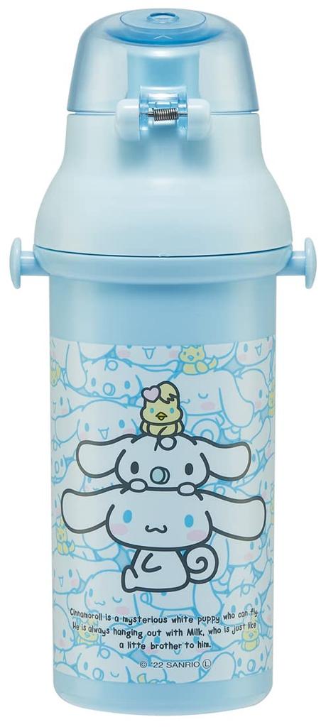 Бутылка для питья Skater Water Direct Dishwasher, 480 мл, Пластик, Однокнопочное Открытие, Безопасная, Произведено в Sanrio Ushirou, Для Детей, Cinnamoroll, Япония,
