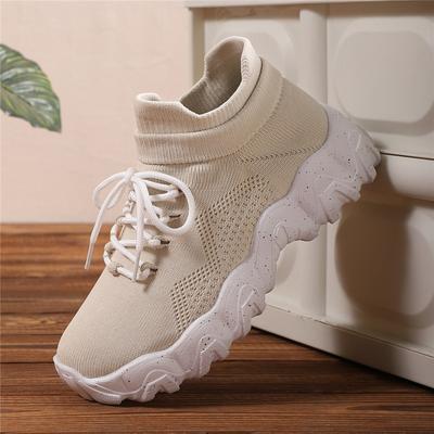 Толстая подошва громоздкие кроссовки женские модные женские носки больших размеров обувь для фитнеса на открытом воздухе беговые кроссовки пара сетчатая платформа обувь