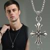 Dark Style Chic Titanium Steel Cross Pendant Necklace For Trendy Lovers Fashion