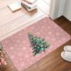 1Pcs Anti Fatigue Kitchen Rugs, Christmas Pink Tree Print Waterproof Non-Slip Thick Cushioned Kitchen Mat Heavy Duty Comfort Standing Mat for Kitchen