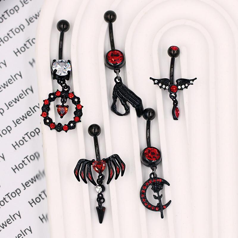 Кольца для пирсинга пупка в стиле готики-панка, летучей мыши и бабочки, для женщин и девочек, на Хэллоуин, украшения для тела, аксессуары, подарок