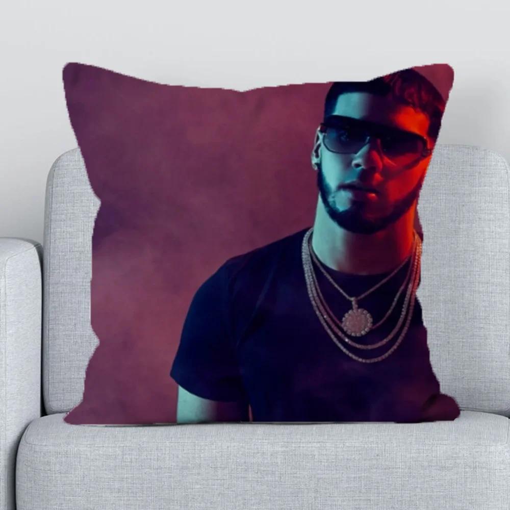 Декоративная наволочка для подушки 45x45 A-Anuel Aa Осеннее украшение Шезлонги Диванная подушка Двусторонняя печать Короткий плюш