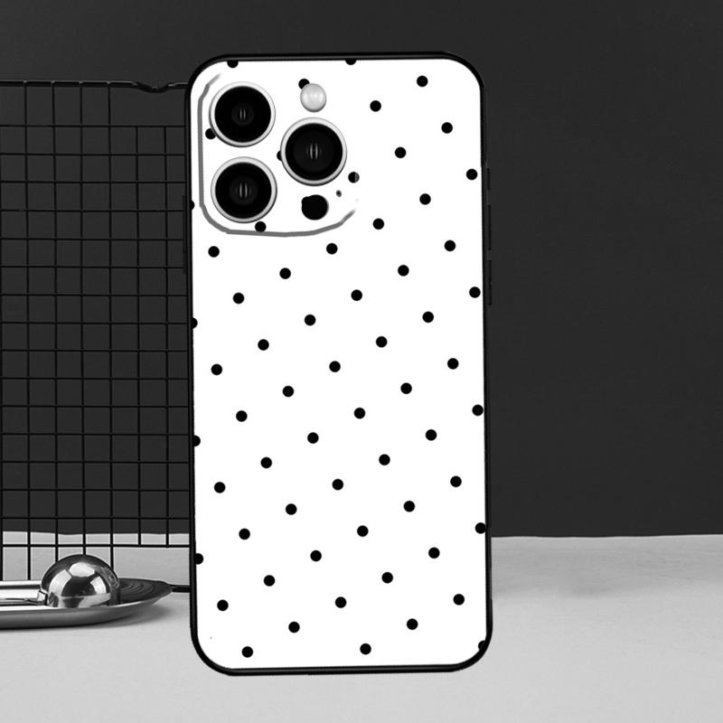 Черно-белый чехол-защита в горошек для iPhone 11 14 12 13 Pro Max Mini X XR XS Max 7 8 Plus SE 2020
