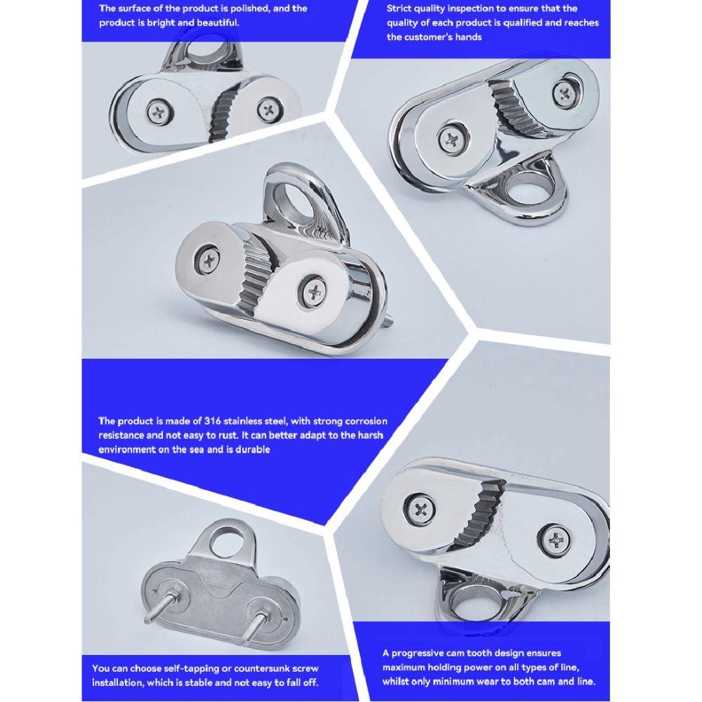 Practical Sailing Sailboat Stainless Steel Rope Clamp Matic Fairlead Marine Hardware Fast Entry Cam Cleat Kayak Boat Cleats