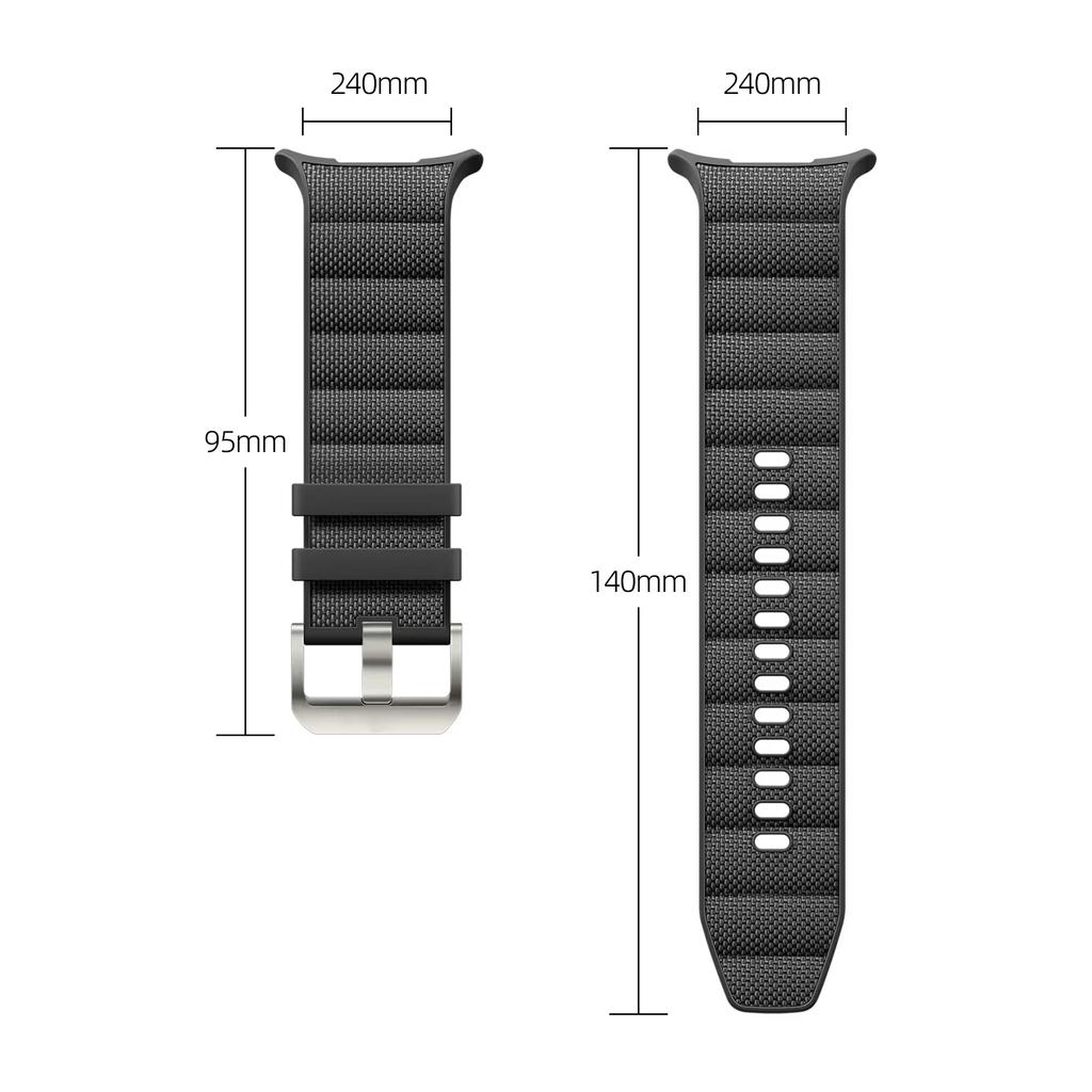 Official Silicone+Nylon band For Samsung Galaxy Watch Ultra Strap 47mm Functional sport belt Bracelet Galaxy Watch 7 Ultra 47 mm