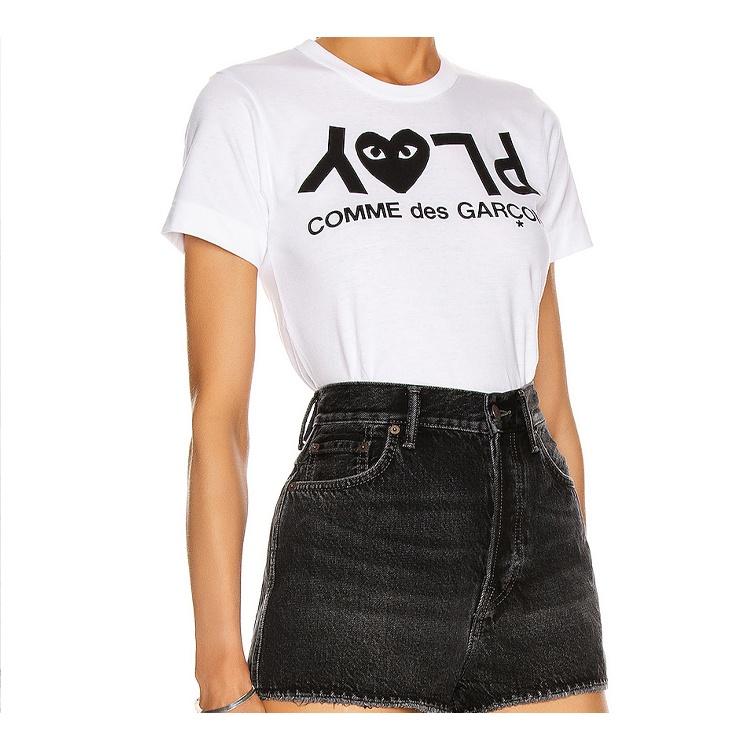 Comme des Garçons PLAY (WMNS) COMME des GARCONS PLAY Play Logo Tee 'White Black' Women's AZ-T067-051-1