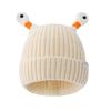 Yousheng Cute Knitted Beanie Hat with Eyes Wear Resistant Solid Color LED Glowing Funny Cartoon Winter Warm Hat
