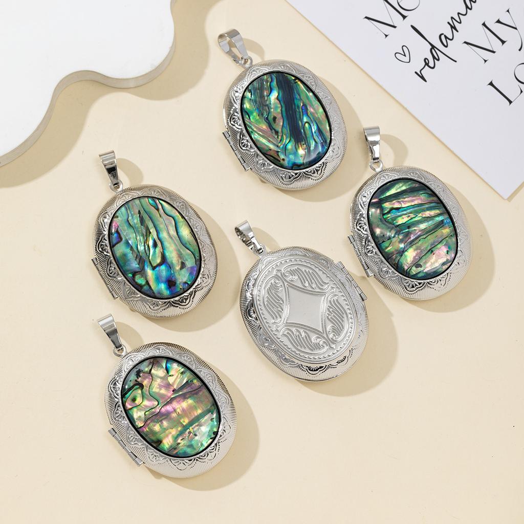 1 шт., овальная подвеска из натуральной ракушки-абалона, элегантный женский пляжный подарок-ювелирное украшение для женщин - идеально подходит для Рождества, Дня матери, уникальных поделок на день рождения