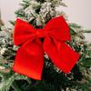 Christmas Tree Bow Pendant Velvet Bow Topper Wreaths Doors Decor Wire-Reinforced Edges Gift Bows Holiday Decoration