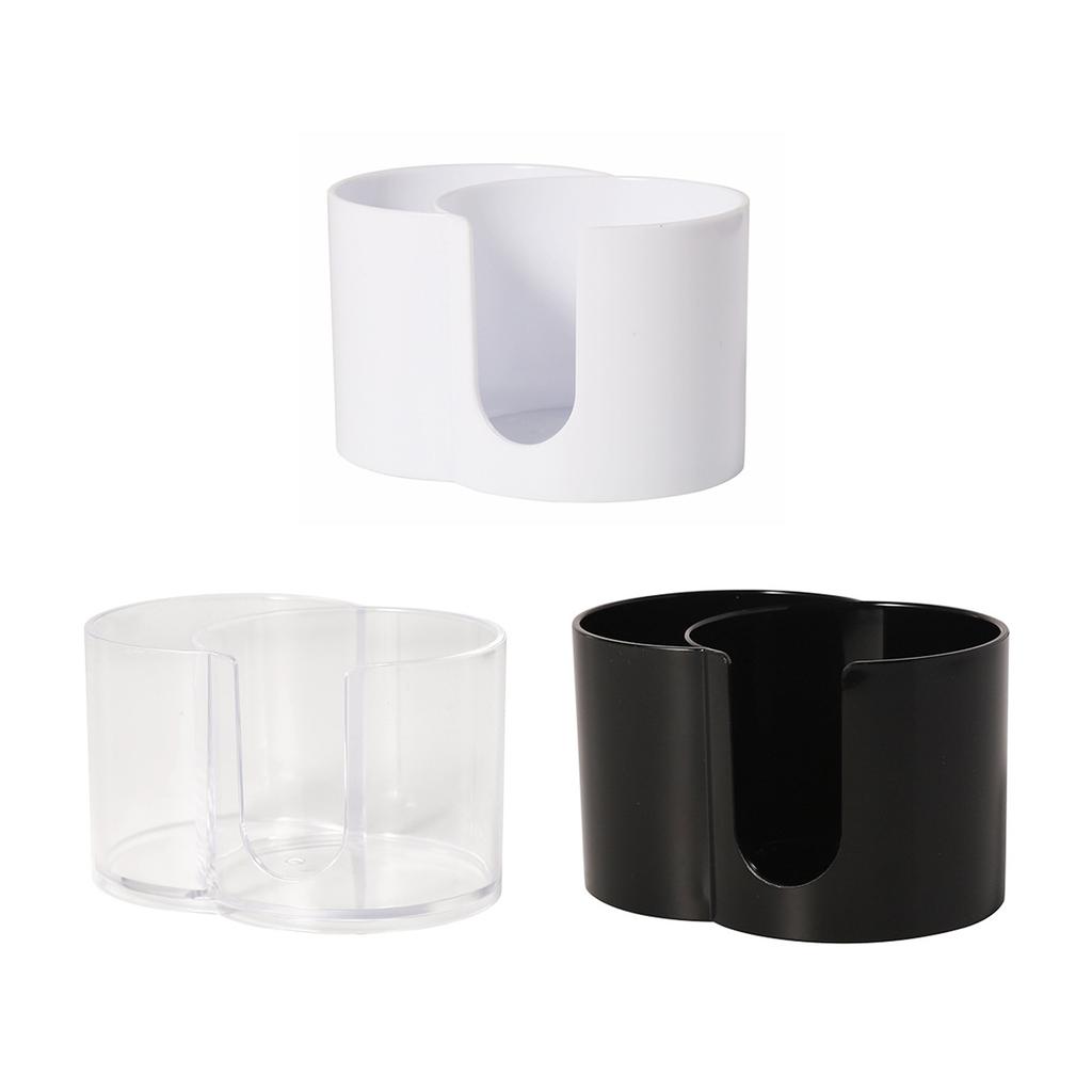 Duals Compartment Plastic Storage Container for Cotton Swabs and Makeup Pads Bathroom Countertop Organiser