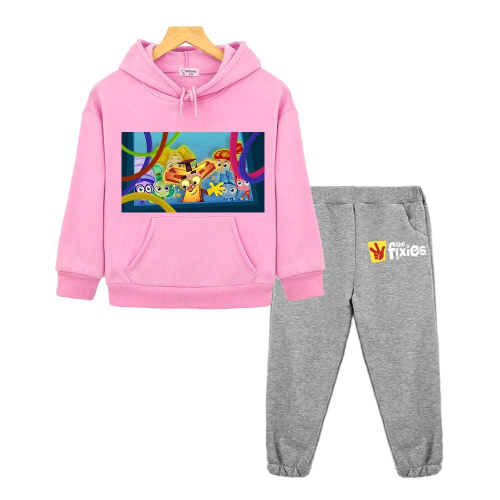 Комплекты с капюшоном «Фиксики», флисовая толстовка, детская одежда, осенний пуловер для девочек, куртка y2k, комплекты с капюшоном в стиле аниме для мальчиков, детский костюм