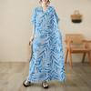 Short Sleeve Plus Size Cotton Vintage Floral New In Dresses for Women Casual Loose Maxi Long Summer Dress