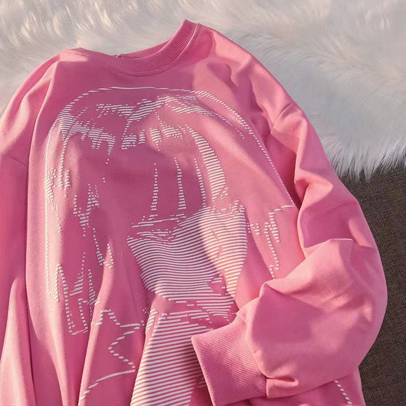 Women's Hip-hop Streetwear Harajuku Hoodie Retro Japanese Anime Girl Sweater Spring and Autumn Pullover
