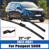 Для Peugeot 5008 2017-2021 2018 2019 2020 Дворники Передние Щетки Дворников Стеклоочиститель Лобовое Стекло Окно Щетка 27"+17" Автоаксессуары