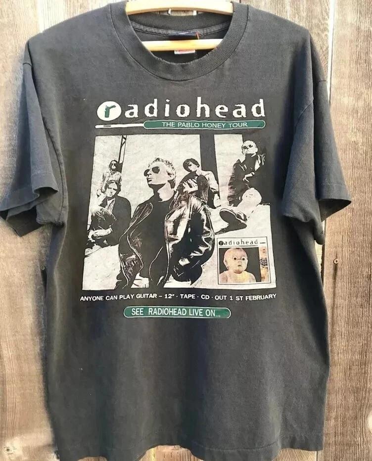 Футболка Radiohead Футболка Radiohead Угольно-серая Футболка Унисекс S5XL Мужчины Женщины Унисекс Футболка