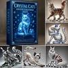Cat Christmas Countdown 2025 Crystal Cat Advent Calendar 2D Acrylic Cute Crystal Kittens Decorations Cat Collectible Figurine