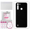 apgo Protective Skin Sticker for the Back Compatible with Motorola One Fusion, Wrap Film, Foil, Vinyl - Pattern Matte Black