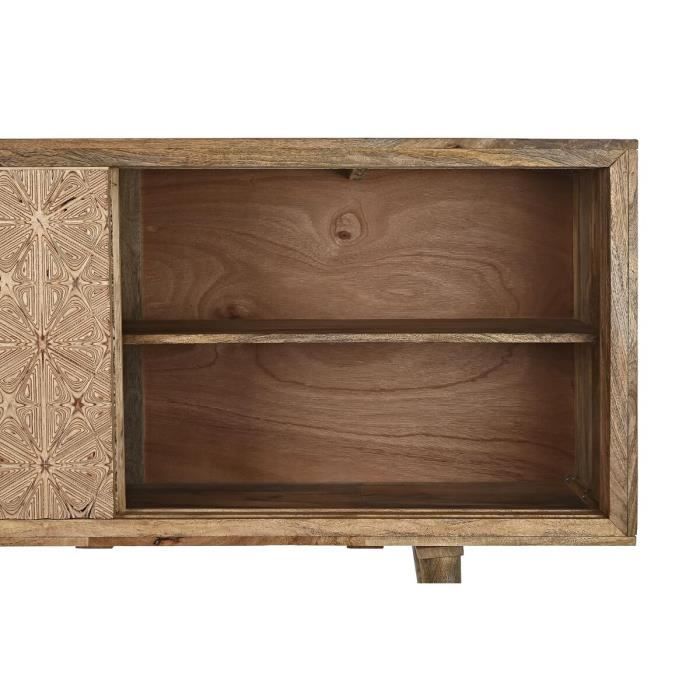 Buffet en bois de manguier et bouleau - Couleur principale: Blanc - 160 x 45 x 85 cm