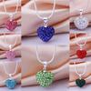 Yousheng Women's Vogue Crystal Stones Love Heart Pendant Choker Chain Necklace Jewelry