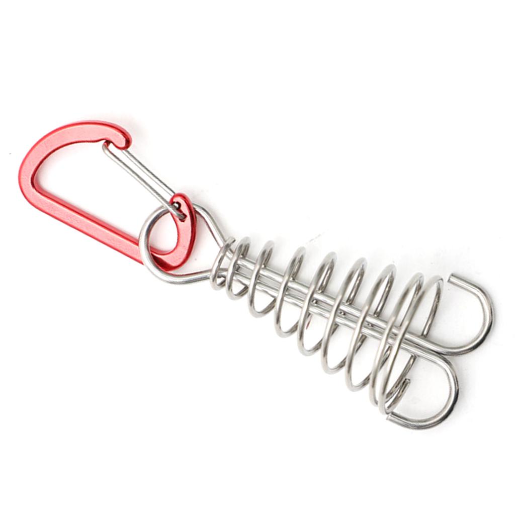 Deck Pegs with Spirng Buckle Retractable Spring Aluminium Alloy Wind Rope Outdoor Stak