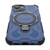 For iPhone 15 Magnetic Case Rotating Metal Kickstand Shockproof PC+TPU Phone Back Cover