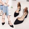 2025 Spring New Fashion High Heels Women's Shoes Versatile Thick Heel Shoes Pointed Student Bag Head Women's Sandals