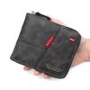 Men's Patchwork Chain Wallet: Stylish Short Design with Flap Coin Pocket & Multiple Card Slots