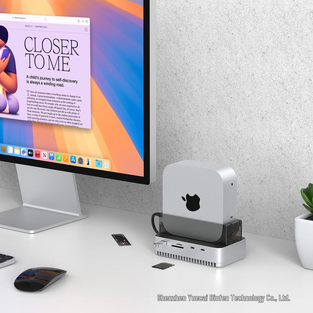 Вертикальная подставка Thunderbolt 4/5 для Mac mini M4 и корпус для внешнего жесткого диска, 40 Гбит/с