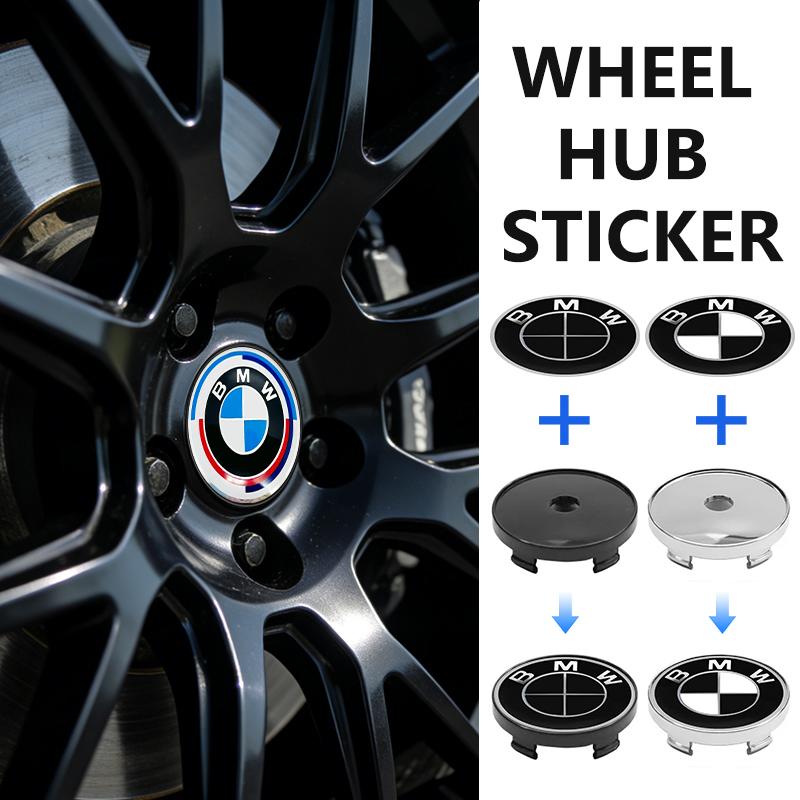 4PCS 56mm Car Badge Wheel Center Cover Stickers Hub Caps Decal For BMW X1 X3 E39 E46 E30 E36 E87 E60 E90 F26 G02 E70 F15 E53 G05