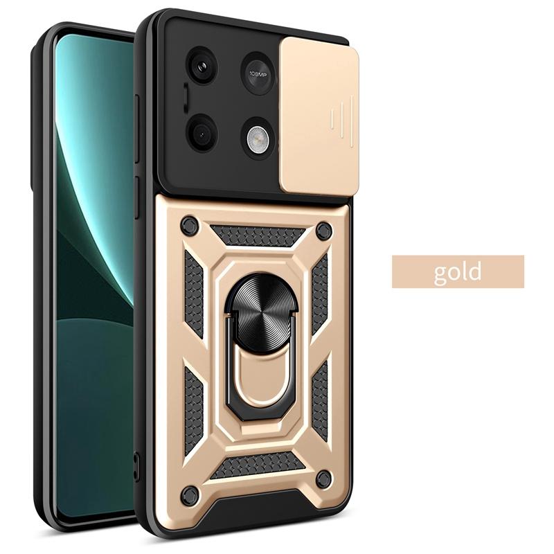 Чехол Armor для Xiaomi Poco X6 Pro C65 C40 M6 M5 F6 F5 X5 X4 F4 GT, защита объектива с кольцом, магнитный держатель, бизнес-чехол с полной защитой