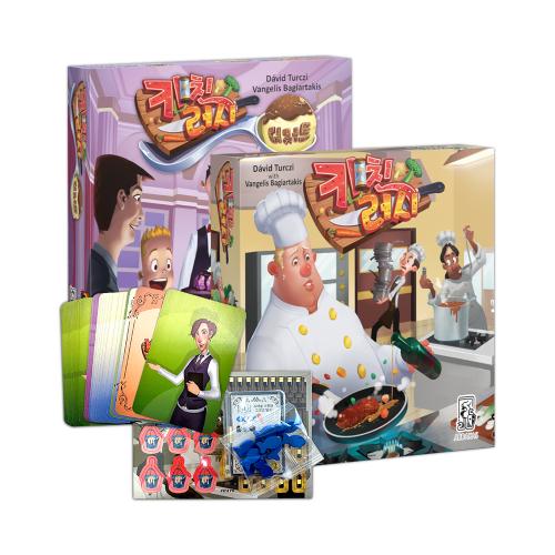 MTS Games Kitchen Rush Base Game + Base Game Promo + Dessert Expansion + Expansion Promo Set