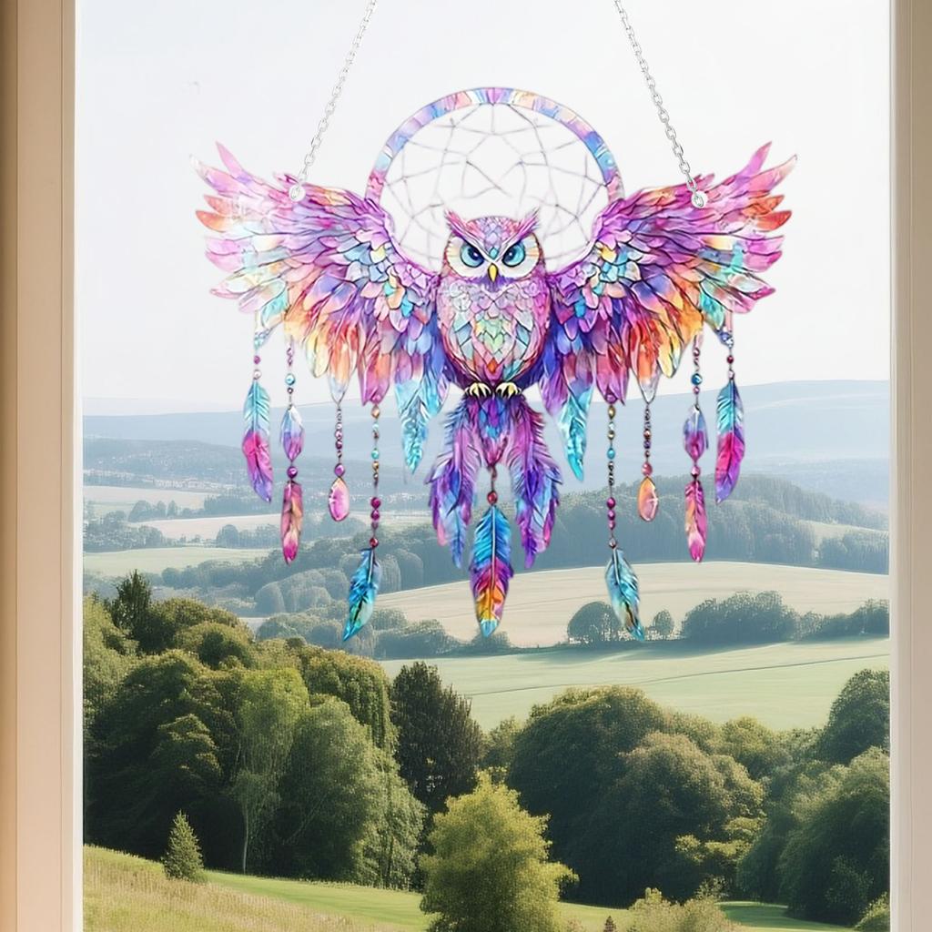 Sky Blue Bird Colorful Art Decoration, Colorful Translucent Pendant Home Decoration (8 Inches)