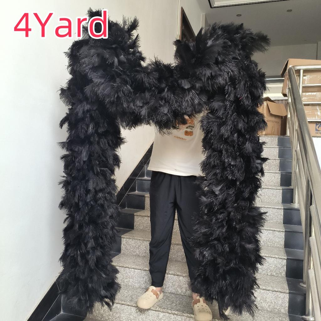DIY 1-4 Yards Whole Ostrich Feather Boa Fluffy 10-15cm Feathers Strip for Wedding Carnival Party Costume Burlesque Featured Shawl