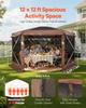 Pop up Gazebo Screen Tent, 3.6 x 3.6 m Large 6-Sided Camping Canopy Tent with Removable Top & Carry Bag, Quick-Set & Bite-Proof, Screen House Sun