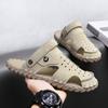 FashionMen's Sandals for Men 2024 Summer Lightweight Slippers Handmade Sewing Comfortable Casual Beach Shoes for Men Fashion Flats